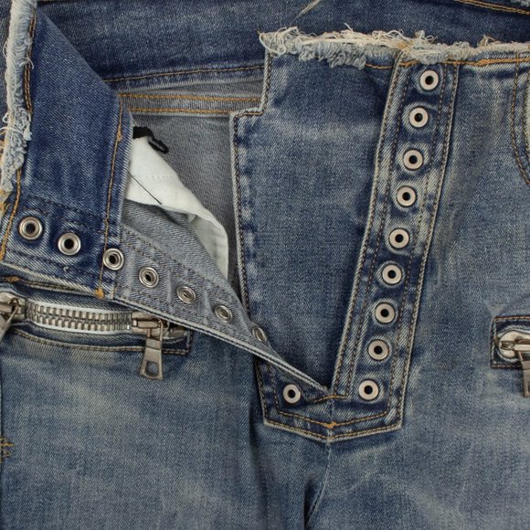 NEW UNRAVEL PROJECT Denim Lace-Up Skinny Jeans Size 26 $895 - Picture 4 of 7